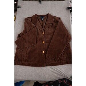 Vintage Y2K Denim & Co. Brown Corduroy Chore Jacket / Shacket